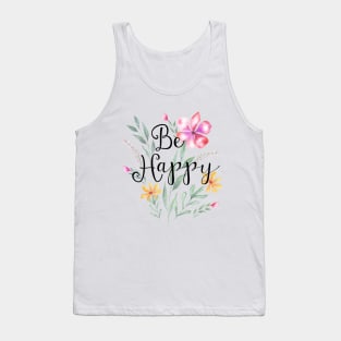 Be Happy, colourful flowers Tank Top
